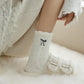 3-Pack Fuzzy Crew Socks with Embroidered Bow Detail and Soft Plush Texture