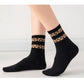 3-Pack Crew Socks with Ribbed Leopard Print Cuffs and Soft Stretch Knit Design