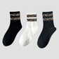 3-Pack Crew Socks with Ribbed Leopard Print Cuffs and Soft Stretch Knit Design