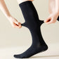 2-Pack Long Ribbed Non-Slip Socks with Grip Soles for Indoor Comfort and Support