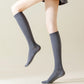 2-Pack Long Ribbed Non-Slip Socks with Grip Soles for Indoor Comfort and Support