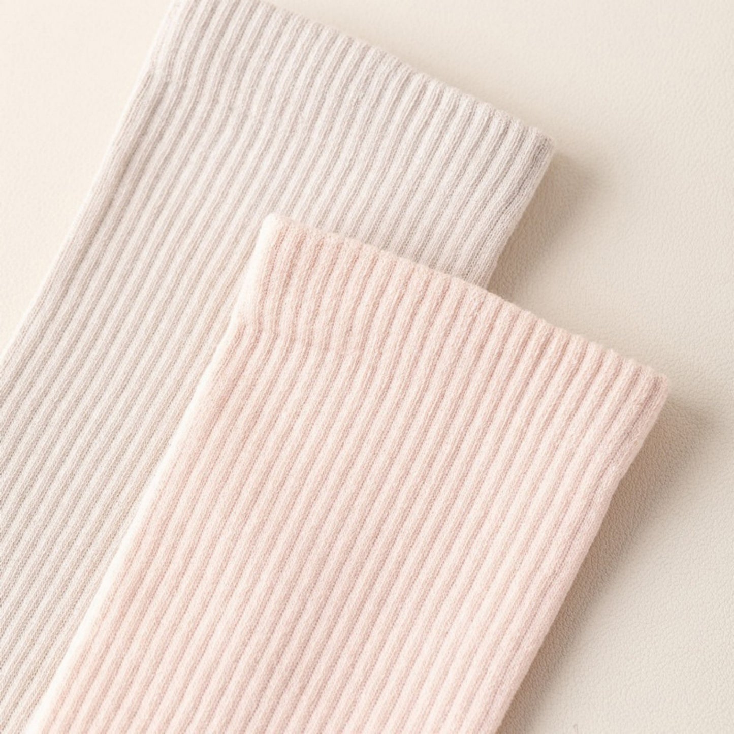 2-Pack Long Ribbed Non-Slip Socks with Grip Soles for Indoor Comfort and Support