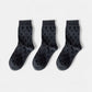 3-Pack Crew Socks with Allover Print Design Soft Stretch Knit for Everyday Comfort