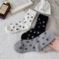 3-Pack Crew Socks with Allover Paw Print Pattern Soft Stretch Casual Sock Set