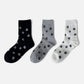 3-Pack Crew Socks with Allover Paw Print Pattern Soft Stretch Casual Sock Set