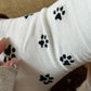 3-Pack Crew Socks with Allover Paw Print Pattern Soft Stretch Casual Sock Set