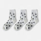3-Pack Crew Socks with Allover Paw Print Pattern Soft Stretch Casual Sock Set