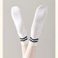 3-Pack Ankle Socks with Rubber Grips and Striped Ribbed Cuffs Soft Non-Slip Sporty Style