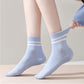 3-Pack Ankle Socks with Rubber Grips and Striped Ribbed Cuffs Soft Non-Slip Sporty Style
