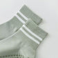 3-Pack Ankle Socks with Rubber Grips and Striped Ribbed Cuffs Soft Non-Slip Sporty Style