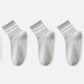 3-Pack Ankle Socks with Rubber Grips and Striped Ribbed Cuffs Soft Non-Slip Sporty Style
