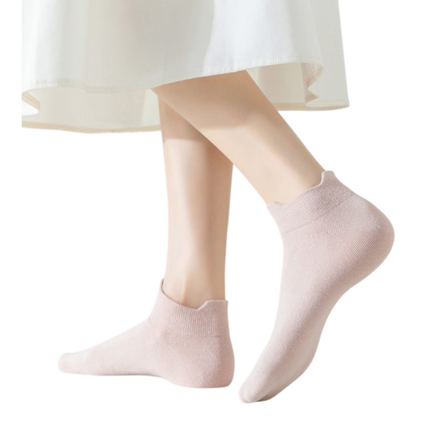 3-Pack Women's Low Cut Ankle Socks with Heel Tab Design Antibacterial Cotton