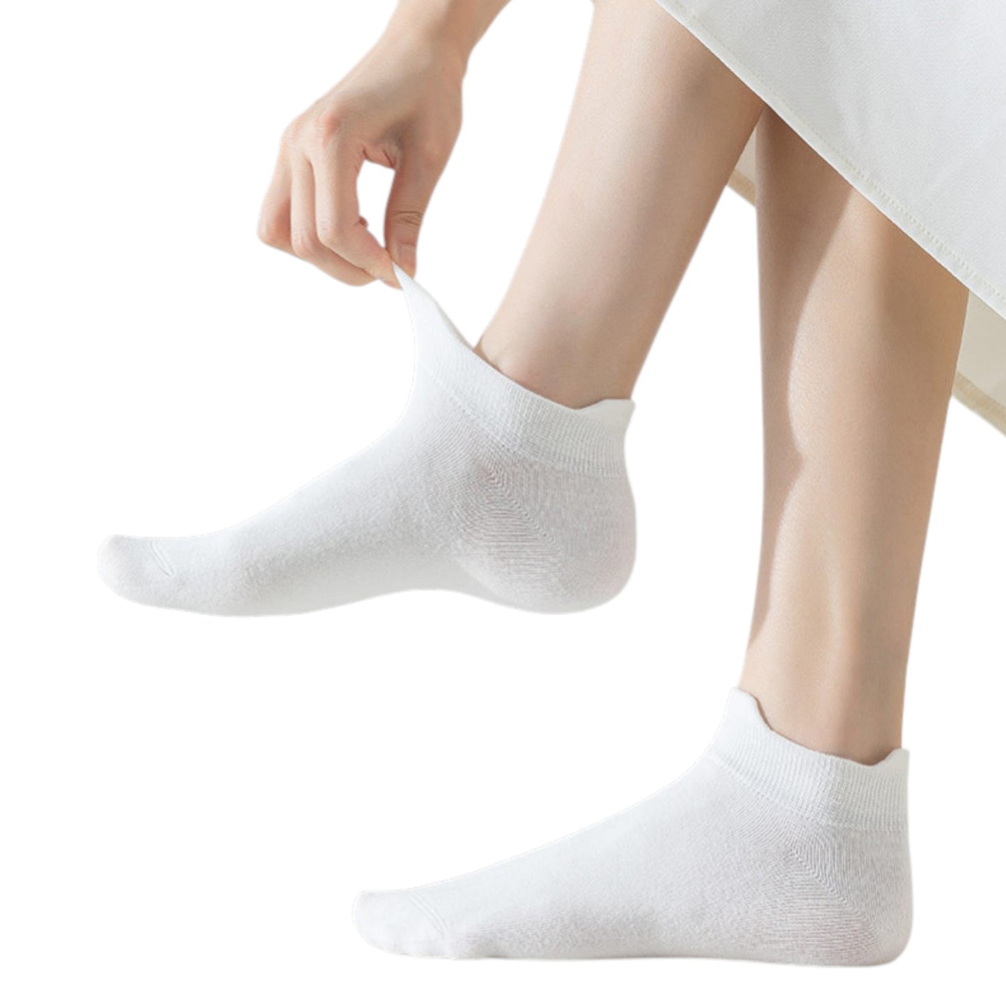 3-Pack Women's Low Cut Ankle Socks with Heel Tab Design Antibacterial Cotton
