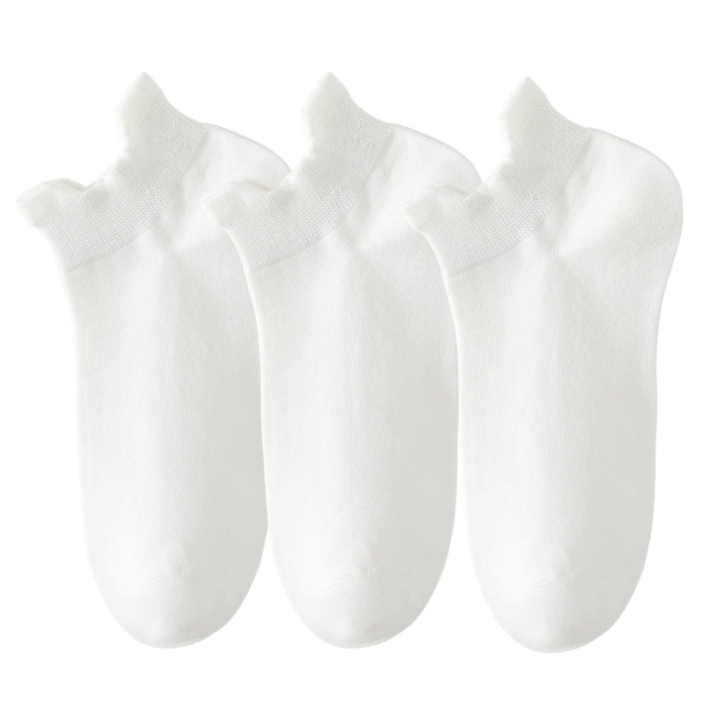 3-Pack Women's Low Cut Ankle Socks with Heel Tab Design Antibacterial Cotton