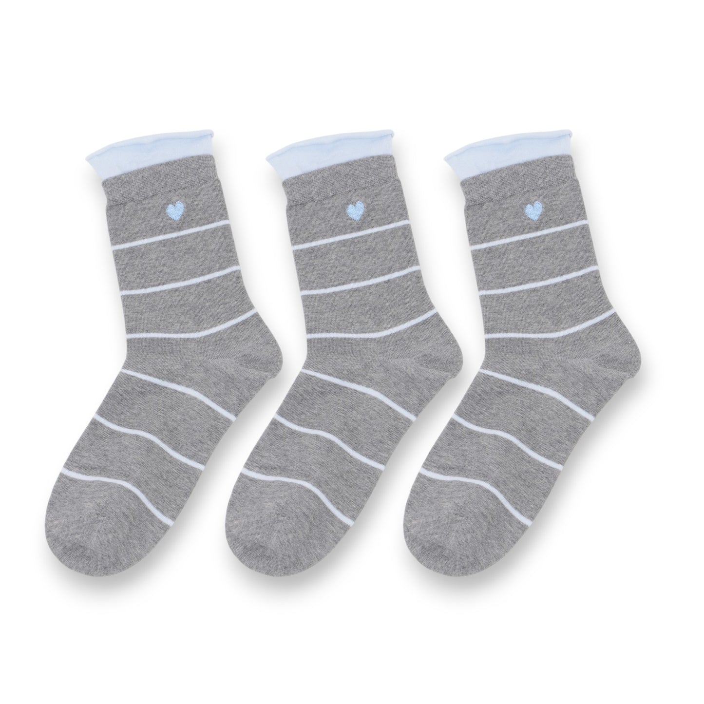 3-Pack Women's Cotton Crew Socks with Embroidered Bows and Cute Style