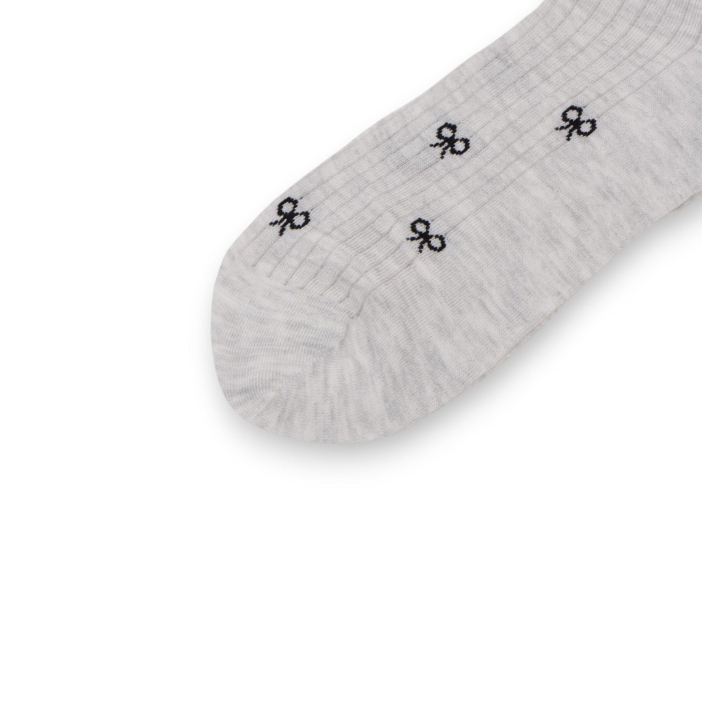 3-Pack Women's Crew Socks with Allover Bow Embroidery and Ribbed Texture