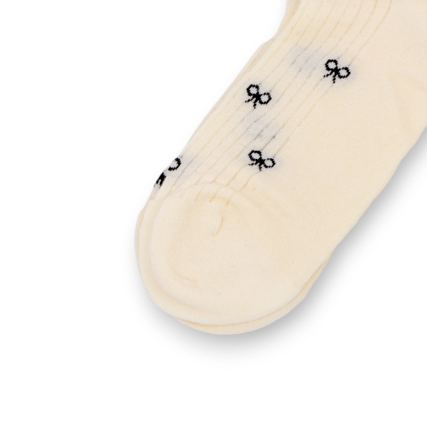 3-Pack Women's Crew Socks with Allover Bow Embroidery and Ribbed Texture