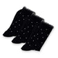 3-Pack Women's Crew Socks with Ribbed Texture and Allover Polka Dot Pattern