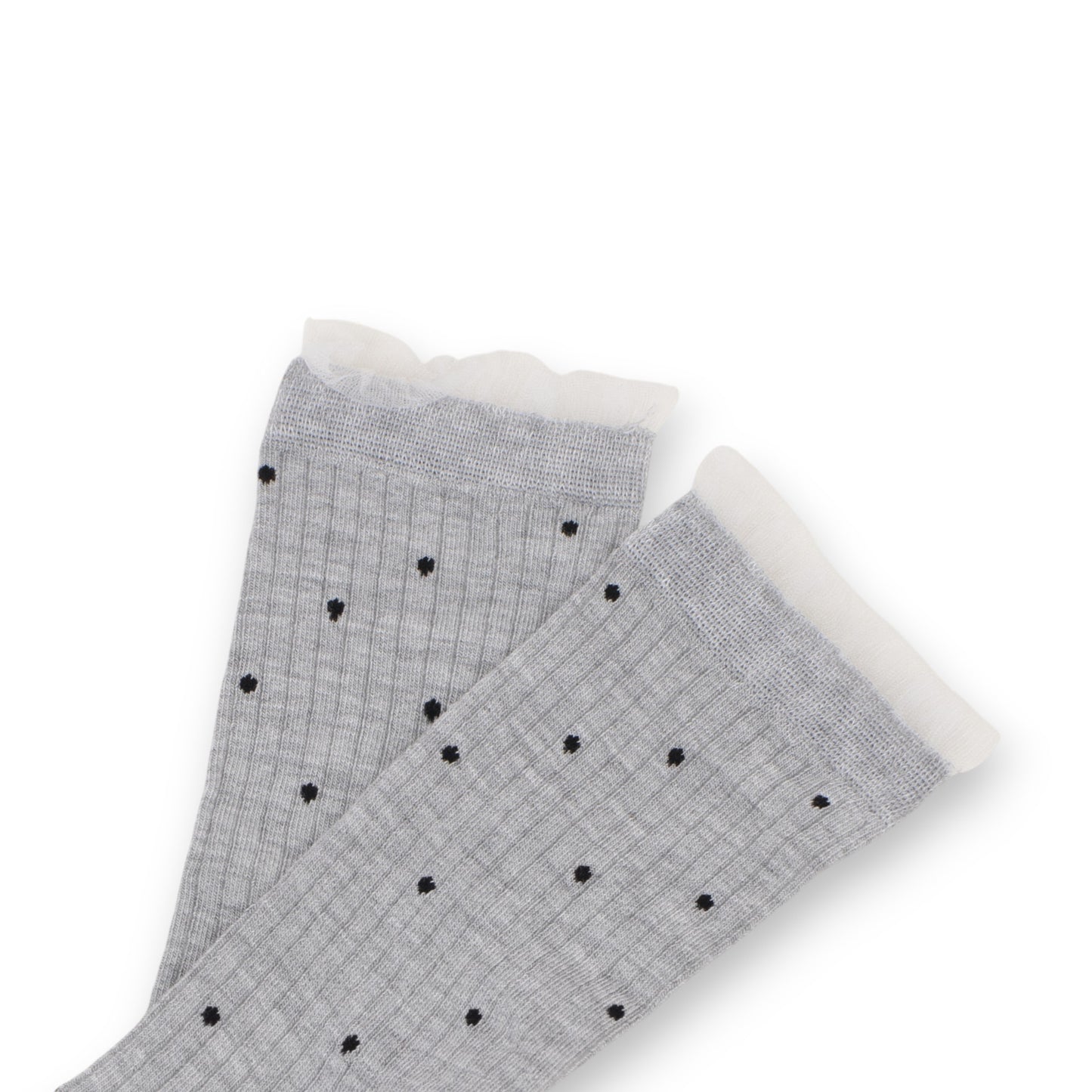 3-Pack Women's Crew Socks with Ribbed Texture and Allover Polka Dot Pattern