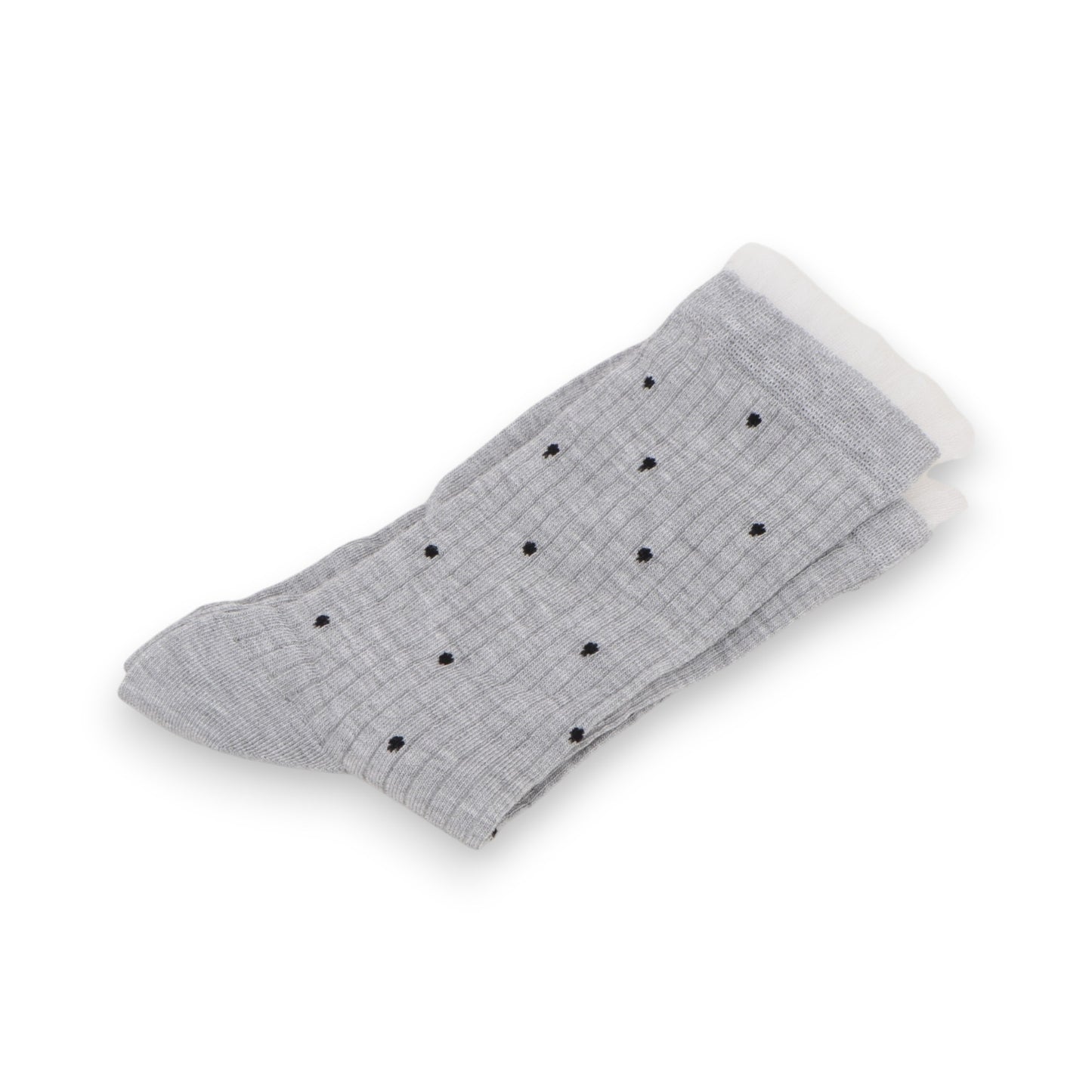 3-Pack Women's Crew Socks with Ribbed Texture and Allover Polka Dot Pattern