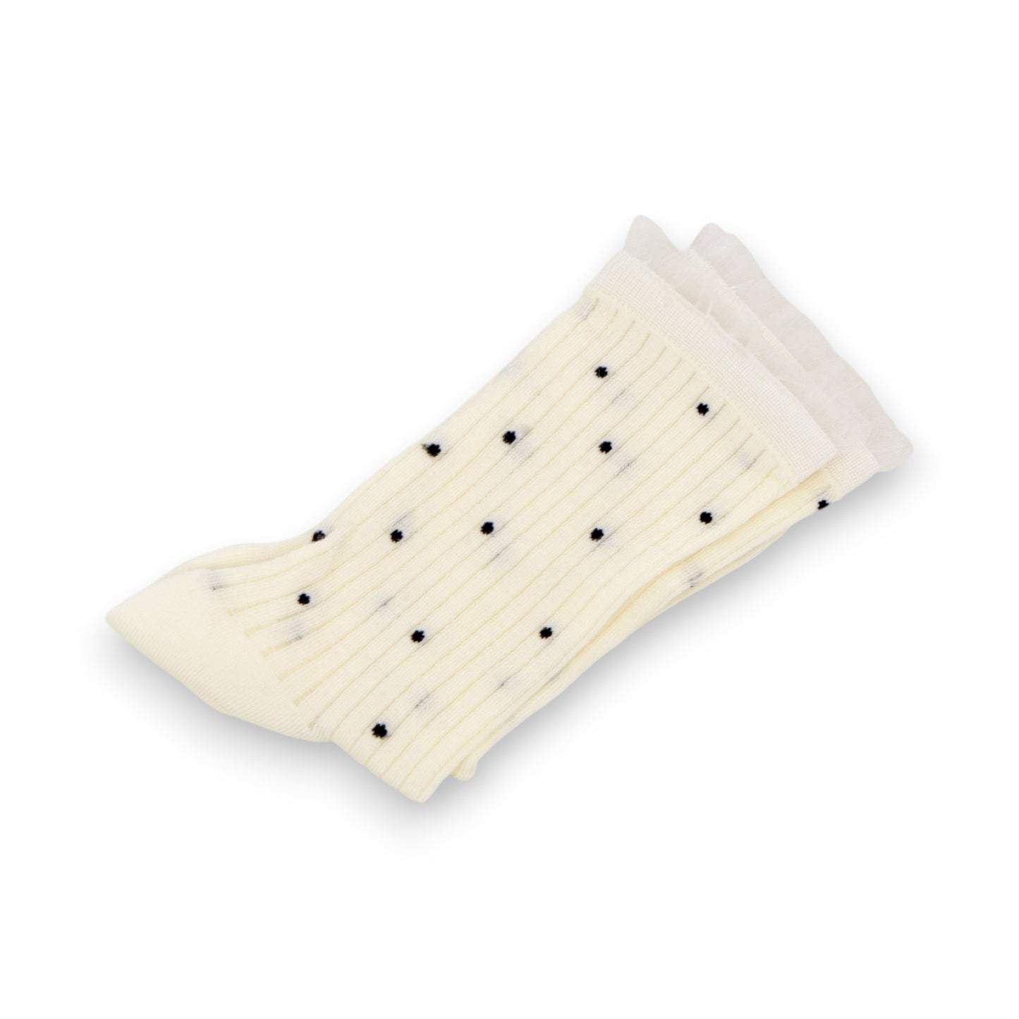 3-Pack Women's Crew Socks with Ribbed Texture and Allover Polka Dot Pattern