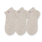 3-Pack Women's Cotton Ankle Socks with Embroidered Dog and Dotted Knit Pattern