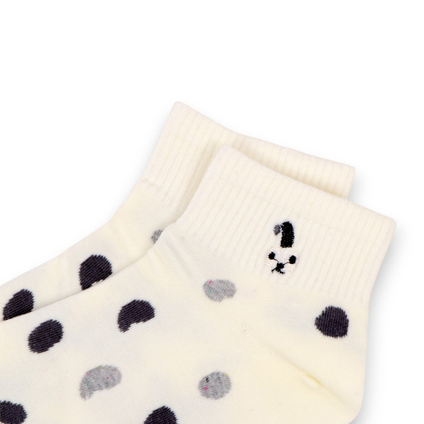 3-Pack Women's Cartoon Embroidered Cotton Ankle Socks with Stripes and Color Speckle Design