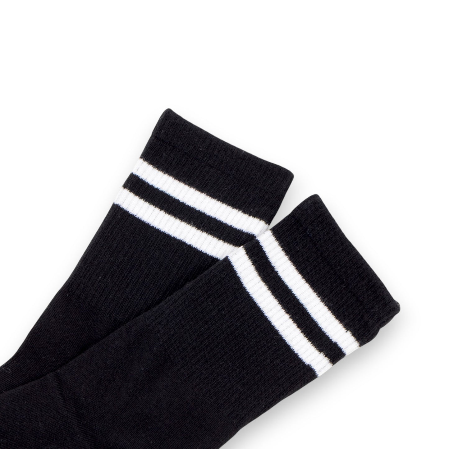 3-Pack Women's Cotton Crew Socks with Sporty Double Stripe Design in Assorted Colors