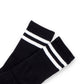 3-Pack Women's Cotton Crew Socks with Sporty Double Stripe Design in Assorted Colors