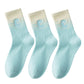 3-Pack Women's Cotton Crew Socks with Cushioned Arch and Moisture-Wicking Athletic Fit