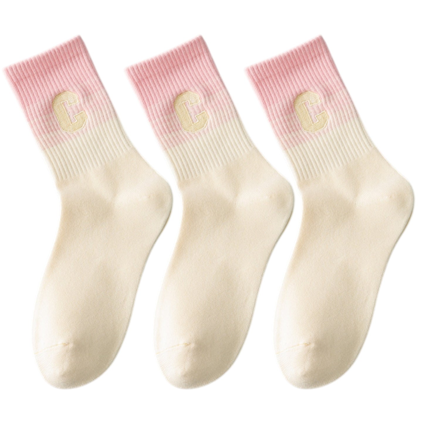 3-Pack Women's Cotton Crew Socks with Cushioned Arch and Moisture-Wicking Athletic Fit