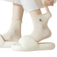 3-Pack Women's Crew Socks with Ruffle Lettuce Edge Trim and Delicate Embroidered Detail