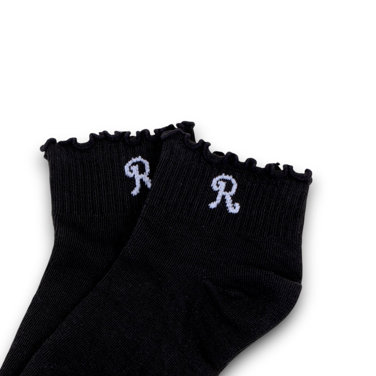3-Pack Women's Crew Socks with Ruffle Lettuce Edge Trim and Delicate Embroidered Detail