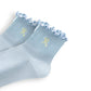 3-Pack Women's Crew Socks with Ruffle Lettuce Edge Trim and Delicate Embroidered Detail