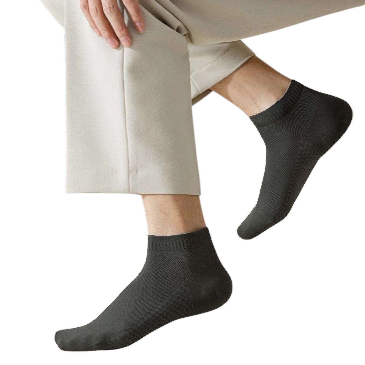 3-Pack Men¡¯s Low Cut Cotton Ankle Socks with Breathable Mesh Knit and Odor-Resistant Antibacterial Design