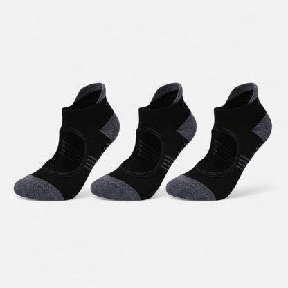 3-Pack Low Cut Performance Socks with Arch Support Cushioned Sole and Non-Slip Grip Heel