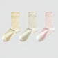 3-Pair Striped Crew Socks Set Lightweight Knit with Soft Stretch and Modern Minimalist Style