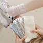 3-Pair Striped Crew Socks Set Lightweight Knit with Soft Stretch and Modern Minimalist Style