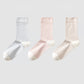 3-Pair Striped Crew Socks Set Lightweight Knit with Soft Stretch and Modern Minimalist Style