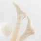 3-Pair Ribbed Crew Socks with Embroidered Bow Knit Texture in Neutral Shades for Everyday Wear