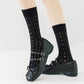 3-Pair Ribbed Crew Socks with Embroidered Bow Knit Texture in Neutral Shades for Everyday Wear