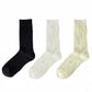 3-Pair Ribbed Crew Socks with Embroidered Bow Knit Texture in Neutral Shades for Everyday Wear
