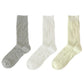3-Pair Ribbed Crew Socks with Embroidered Bow Knit Texture in Neutral Shades for Everyday Wear