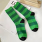 3-Pack Crew Socks with Wide Ribbed Knit and Bold Horizontal Stripe Pattern