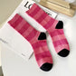 3-Pack Crew Socks with Wide Ribbed Knit and Bold Horizontal Stripe Pattern