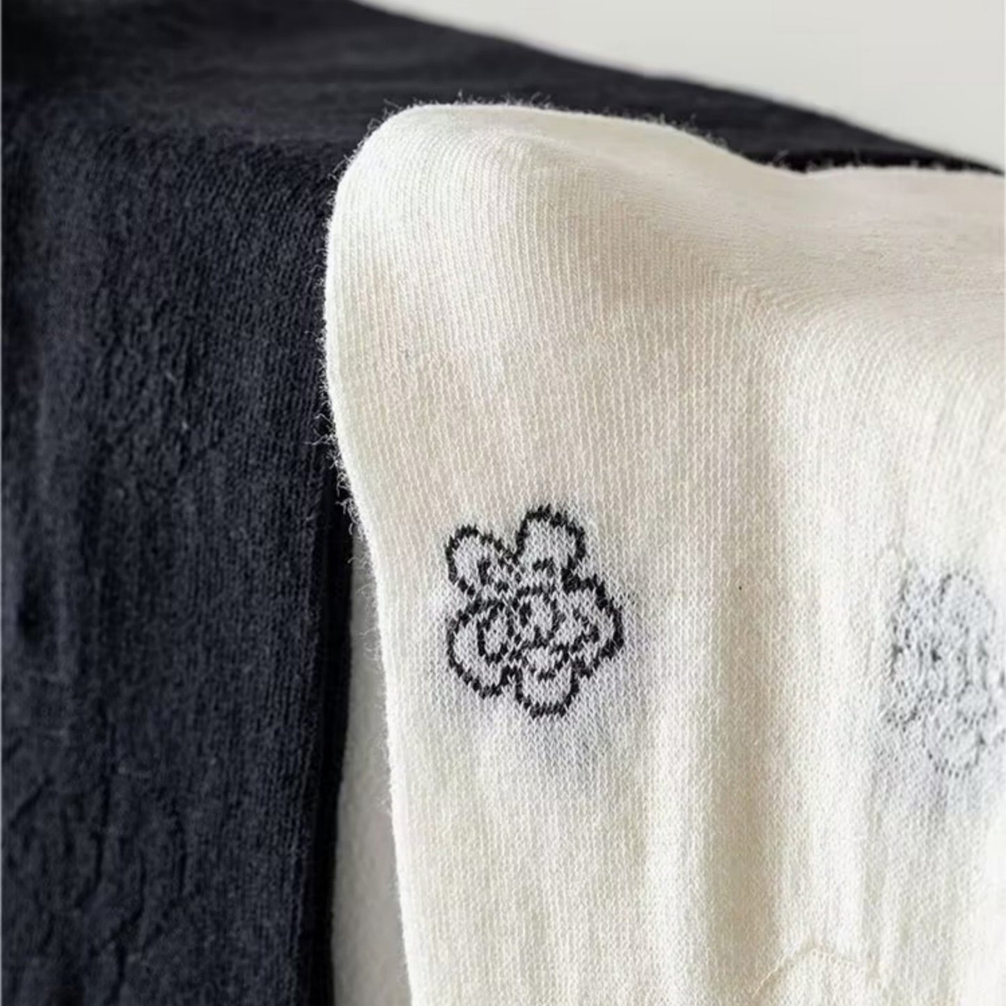 3-Pack Sheer Floral Embroidered Socks with Contrast Ruffle Cuff and Delicate Flower Accents