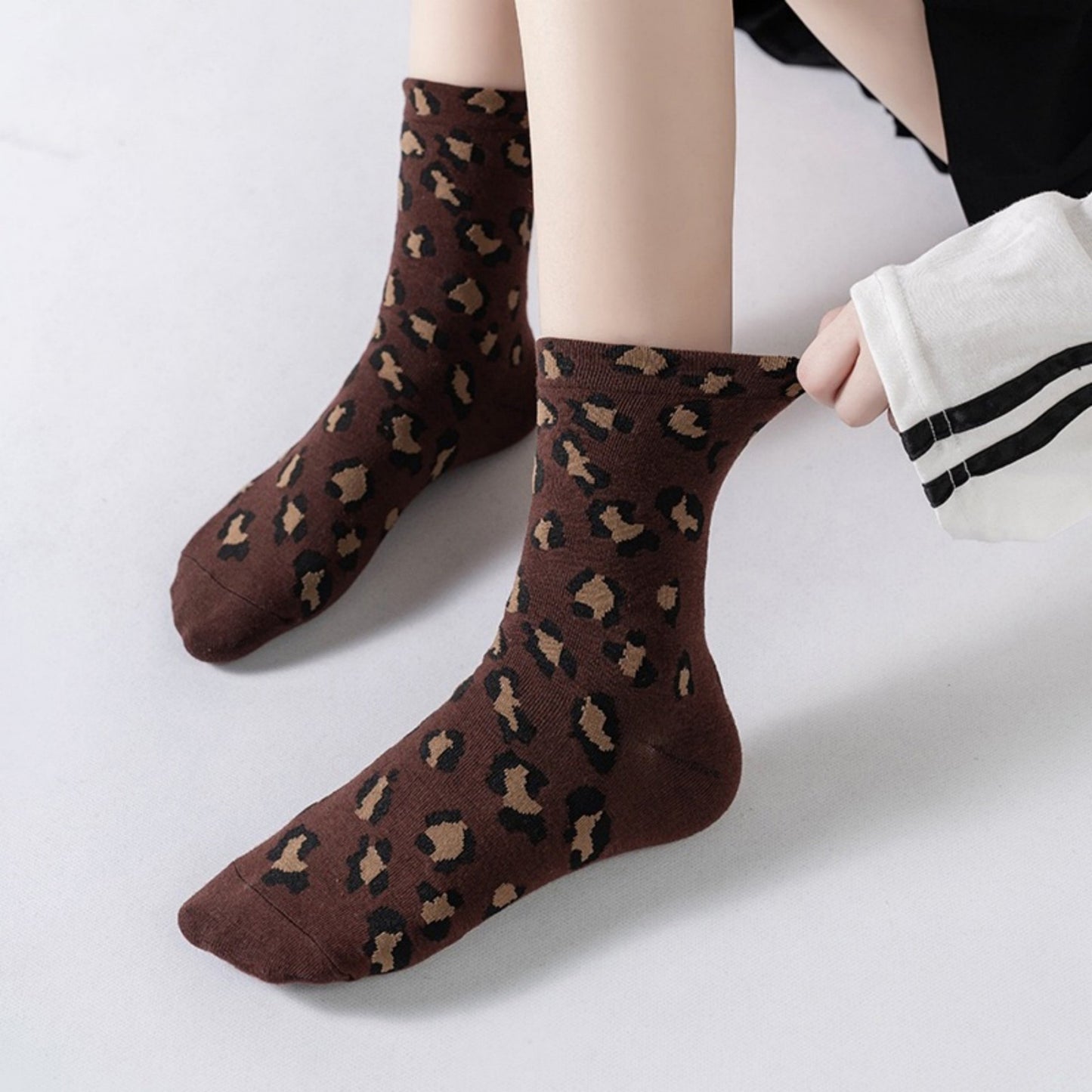 3-Pack Leopard Print Ankle Socks with Soft Knit Fabric and Allover Animal Pattern