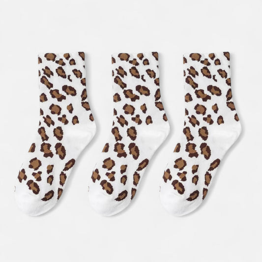 3-Pack Leopard Print Ankle Socks with Soft Knit Fabric and Allover Animal Pattern