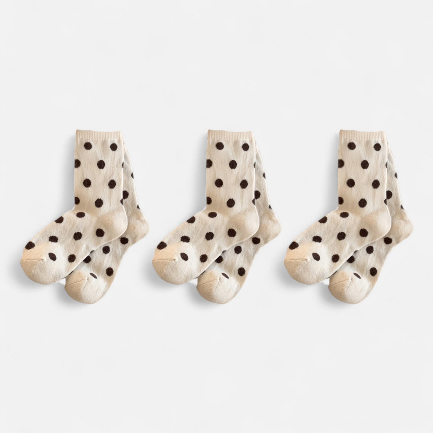 3-Pack Polka Dot Ankle Socks with Soft Knit Texture and Classic Dotted Design