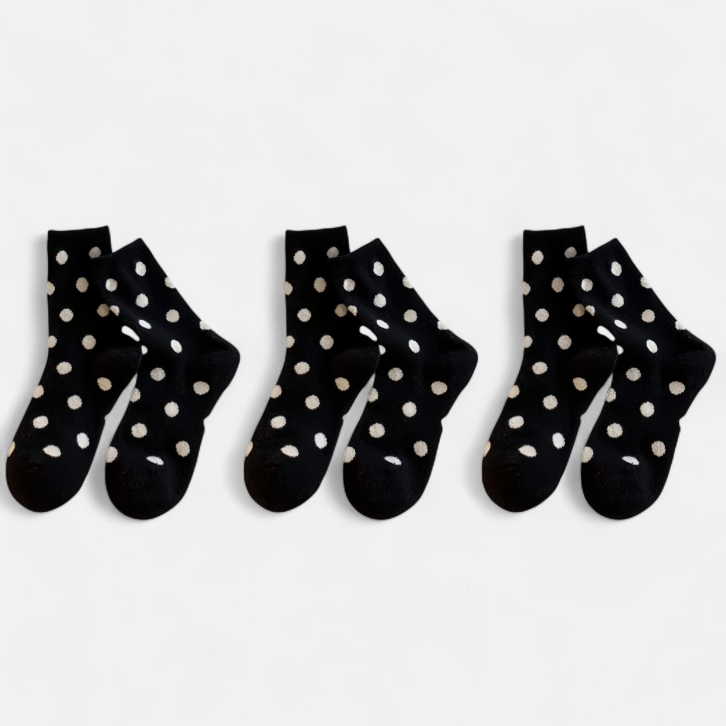 3-Pack Polka Dot Ankle Socks with Soft Knit Texture and Classic Dotted Design